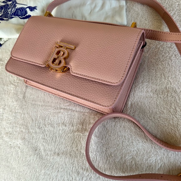 🖤SOLD🖤 NWT Burberry Mini TB Leather Shoulder Bag DUSKY PINK - Picture 6 of 12